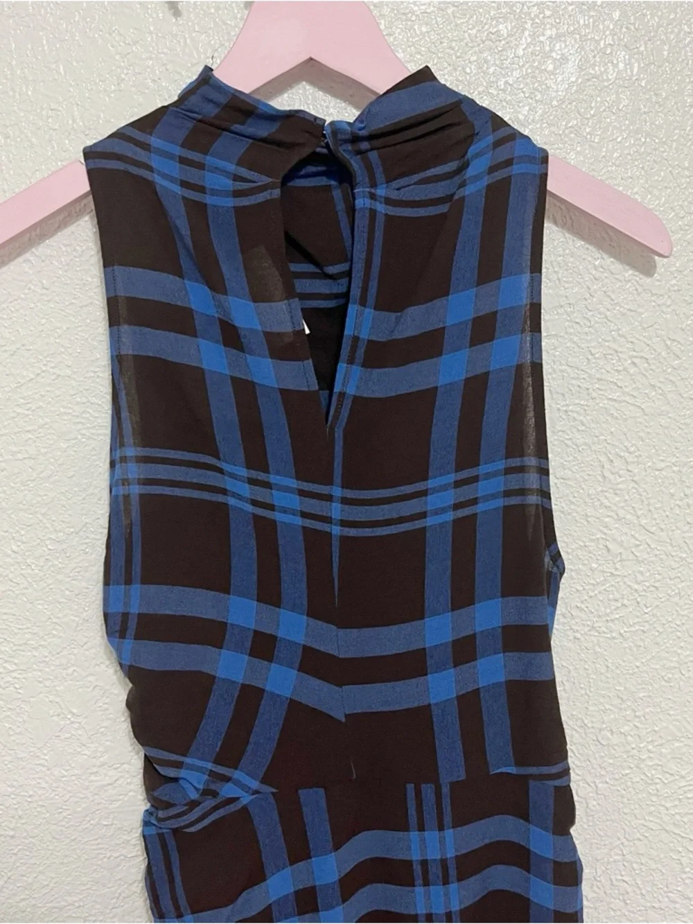 NWT A.L.C. Iggy Plaid Draped High-Neck Assymetrical Dress - Picture 8 of 11